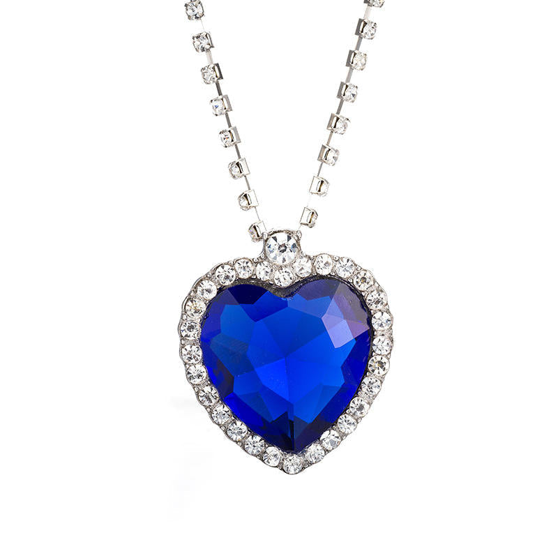 Blue heart titanic design pendent