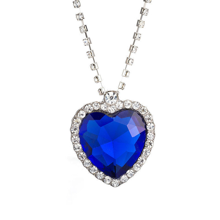 Blue heart titanic design pendent